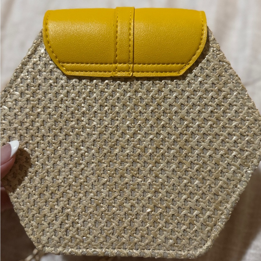 Yellow and Tan Women's Bag with Chain Strap - Picture 5 of 9